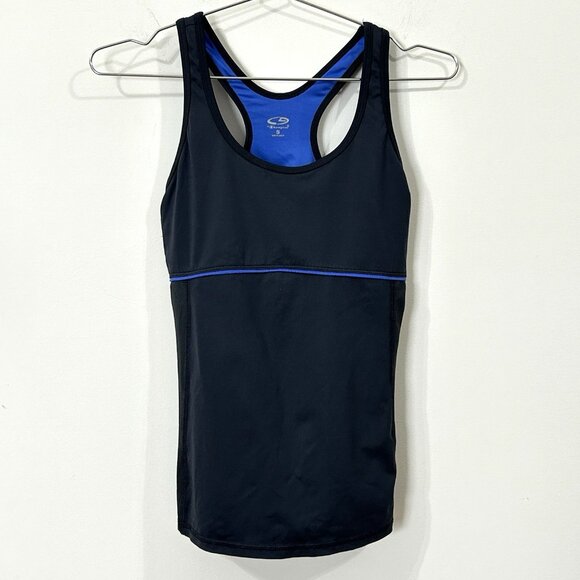 C9 CHAMPION Women’s Tank Top Small Navy Scoop Neck Racerback Mesh Built-In Bra - Picture 1 of 8